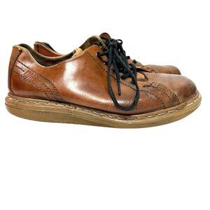 Doc Martens Casual Mens Leather Oxford Shoes 9 Brown Distressed Office Workwear